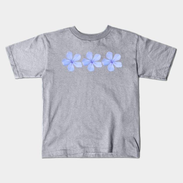 Three Blue Flowers Floral Photo Kids T-Shirt by ellenhenryart